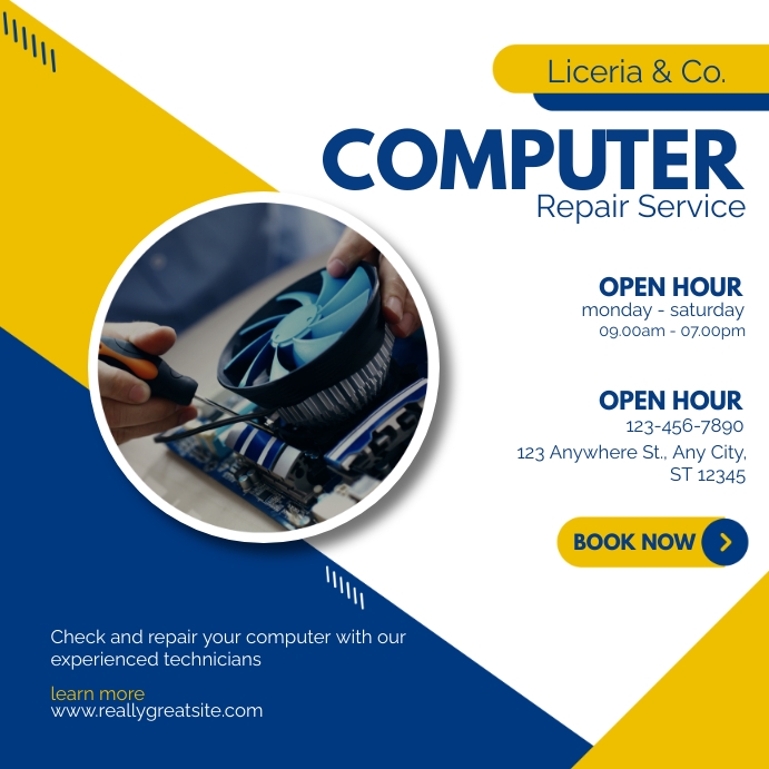 Copy of COMPUTER REPAIR SERVICES TEMPLATE | PosterMyWall