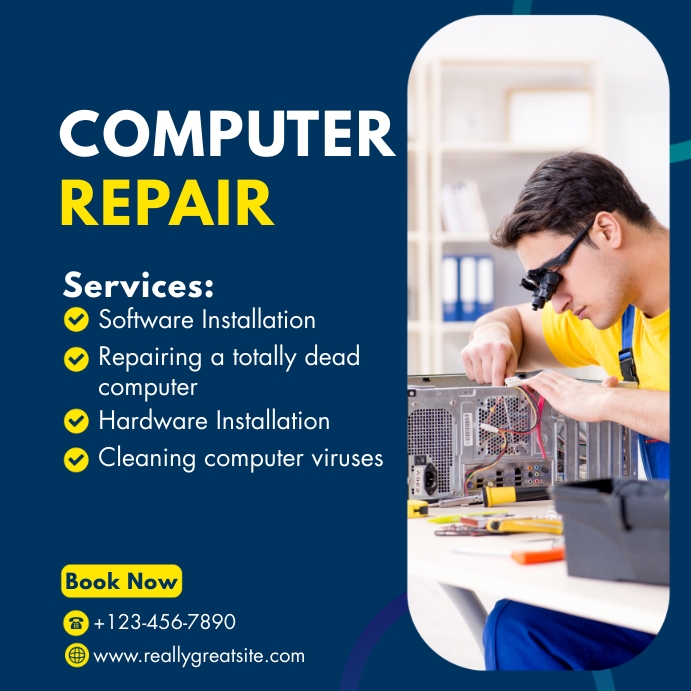 Copy of COMPUTER REPAIR SERVICES TEMPLATE | PosterMyWall