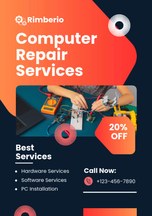 Computer R Repair Service Sheets computer repair services template | PosterMyWall
