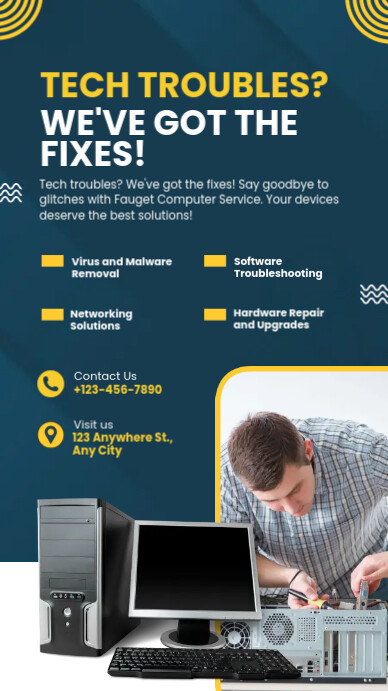Copy of computer repair services template | PosterMyWall