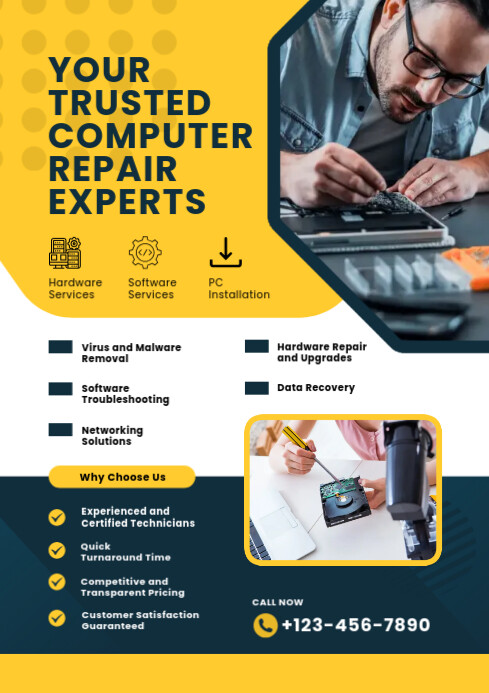 Copy of computer repair services template | PosterMyWall