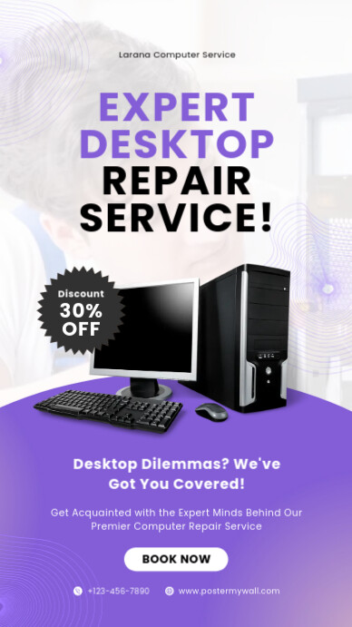 Copy of computer repair services template | PosterMyWall