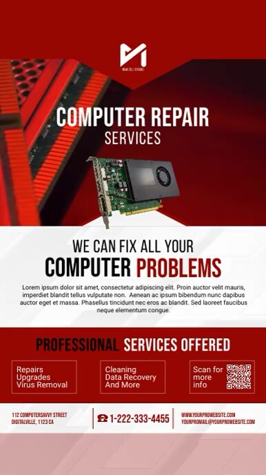 Computer Repair Services Video Ad Template | PosterMyWall