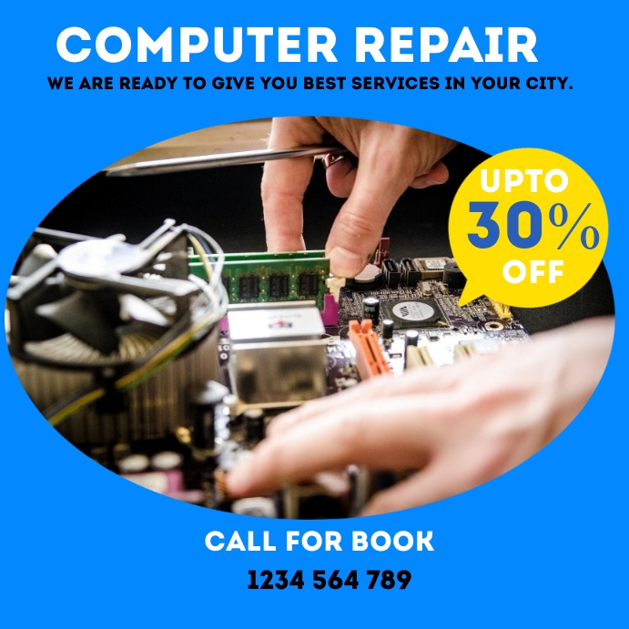 Computer Shop Adv computer repair shop ad Template | PosterMyWall