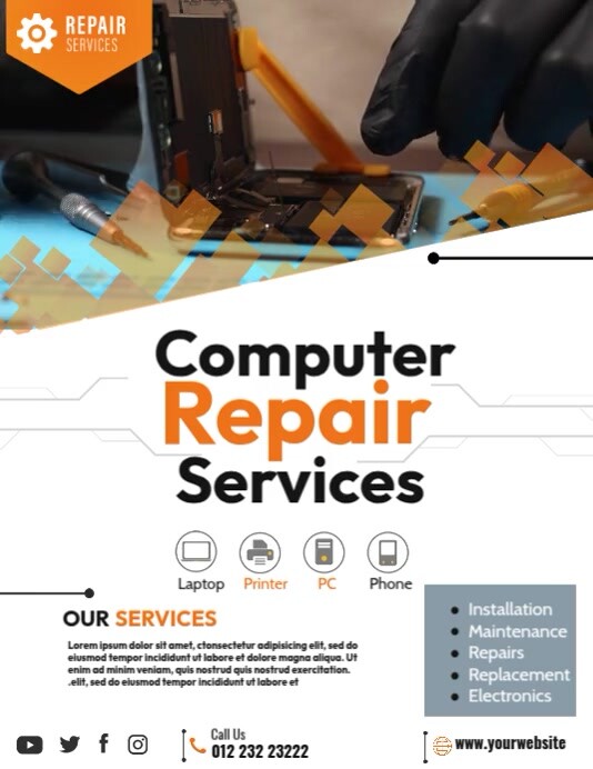 Computer Part Shop Poster Copy of Computer Repair Shop | PosterMyWall