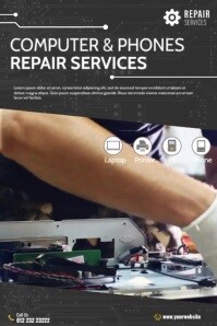 computer repair poster design flyer Template | PosterMyWall