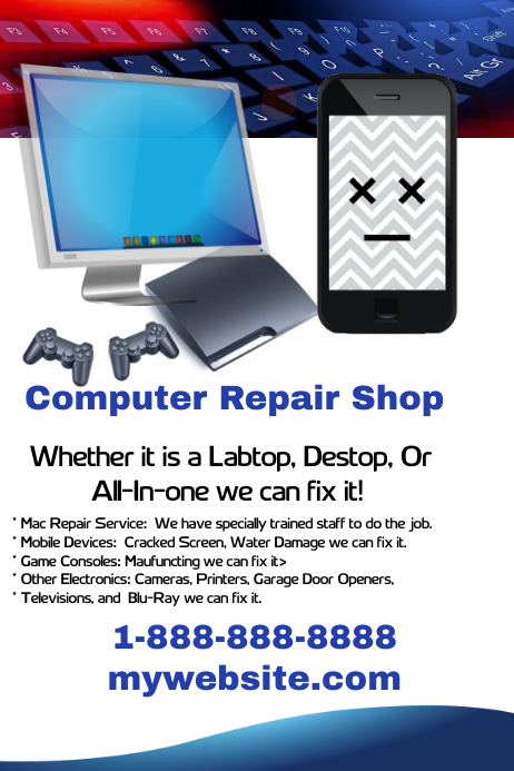 Computer Repair Shop commercial template | PosterMyWall