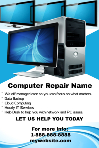 Computer Repair Poster Examples Computer Repair Services Template | PosterMyWall