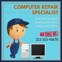 Computer Repaire Post Computer Repair Social Media Post Template | PosterMyWall