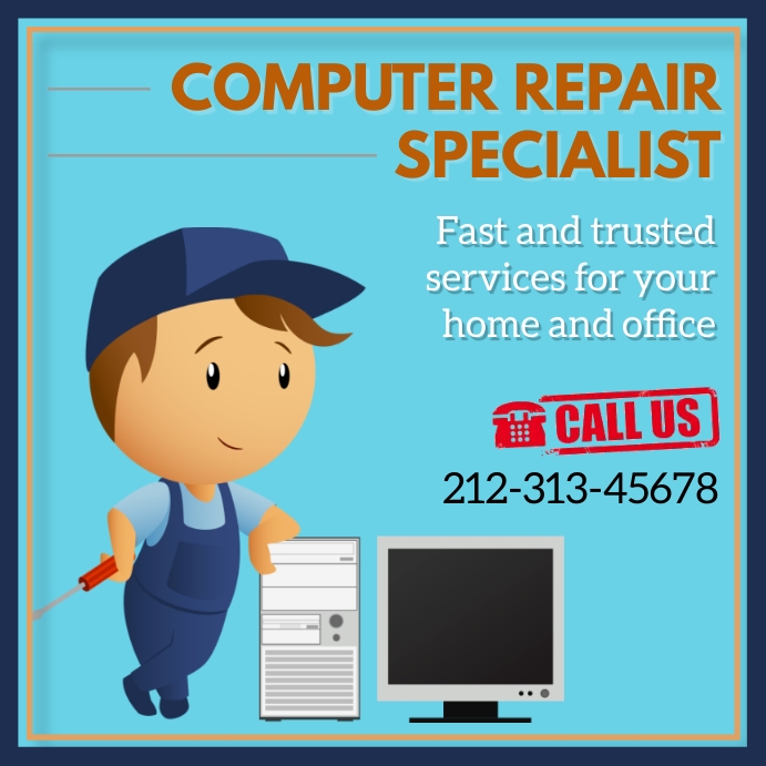 Computer repair social media post ad template | PosterMyWall