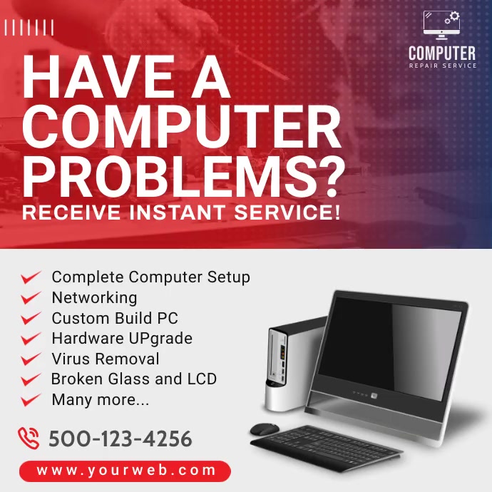 Computer Repair Social Media Post Template | PosterMyWall