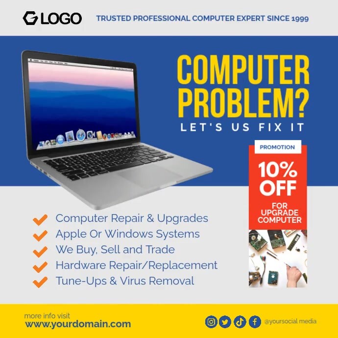 Computer Repair Social Media Template | PosterMyWall