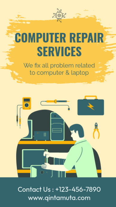 Computer Reparing Poster Copy of computer repair template | PosterMyWall