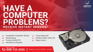 Computer Repair Twitter Post. template