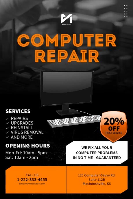 Computer Repair Video Poster Template | PosterMyWall