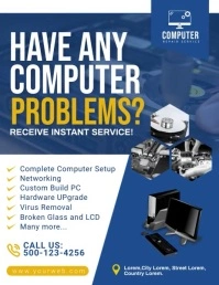 Computer Repair Video Template. Flyer (US Letter)
