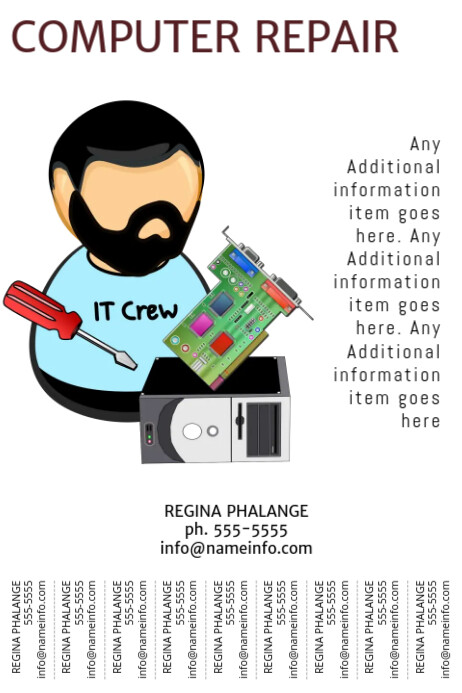 Computer Repair Template with tear off tabs | PosterMyWall