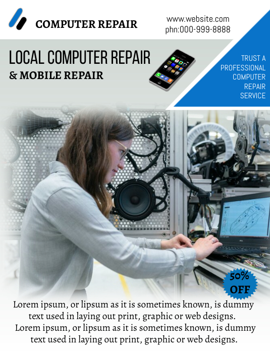 COMPUTER REPAIRING FLYER DESIGN Template | PosterMyWall