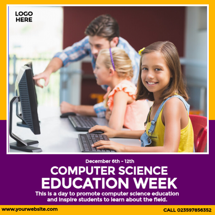 Computer Science Education Week Ad Template | PosterMyWall