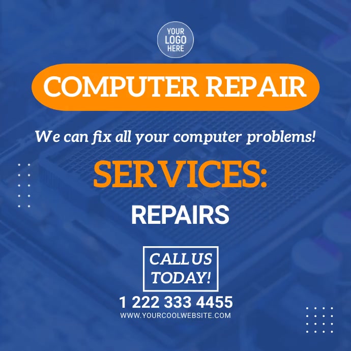Computer Service & Repairs Video Ad Template | PosterMyWall