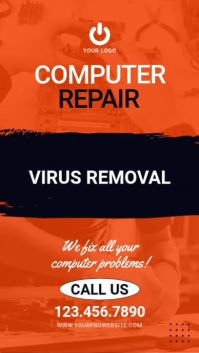 Computer Repair Vertical Video Ad IT Support Promo Digital Display (9:16) template