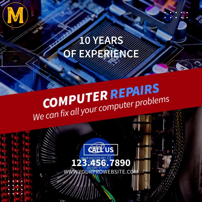 Computer Service & Repairs Video Ad Template | PosterMyWall