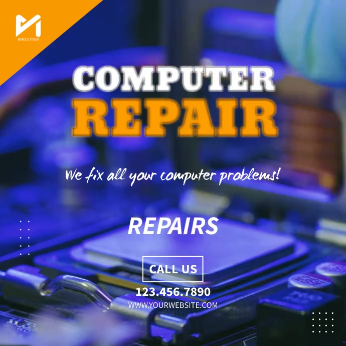 Computer Service & Repairs Video Ad Template | PosterMyWall