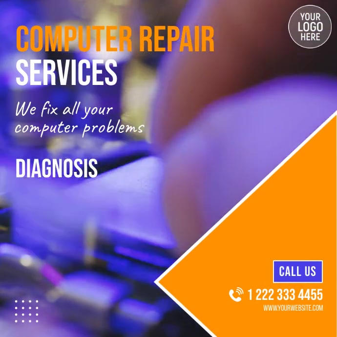 Computer Service & Repairs Video Ad Template | PosterMyWall
