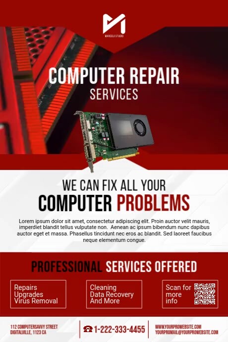 Computer Repair Services Video Poster Ad Template | PosterMyWall