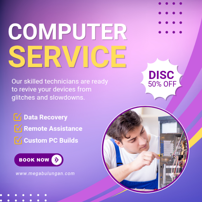 Computer Service Design Background Computer Service Template | PosterMyWall