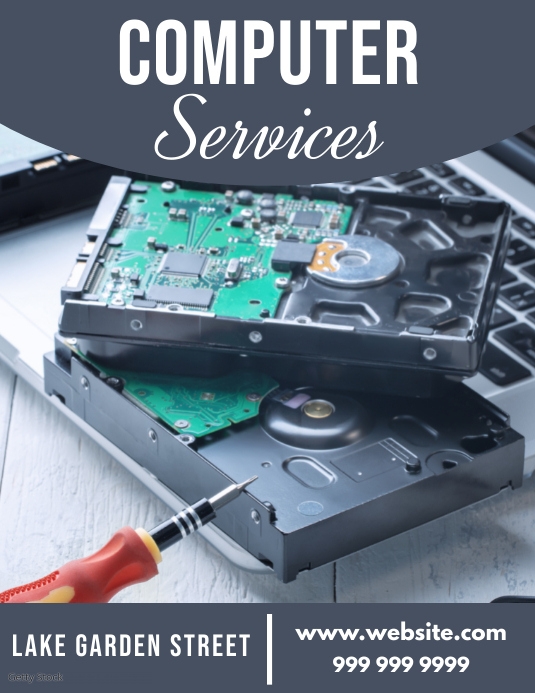 computer service Flyer (US Letter) template