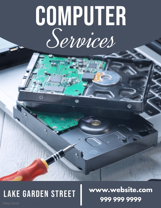 computer service Flyer (US-Letter) template