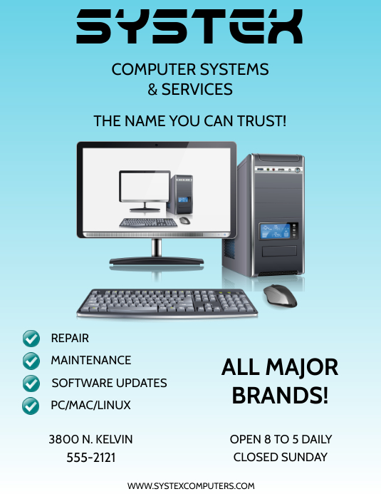 COMPUTER SERVICE Template | PosterMyWall