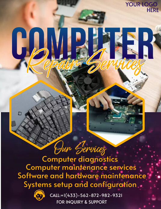 Computer service flyer Template | PosterMyWall