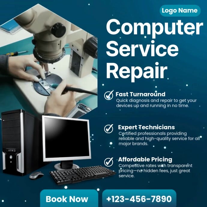 Computer Repairs Service Poster Copy of Computer Service Repair | PosterMyWall