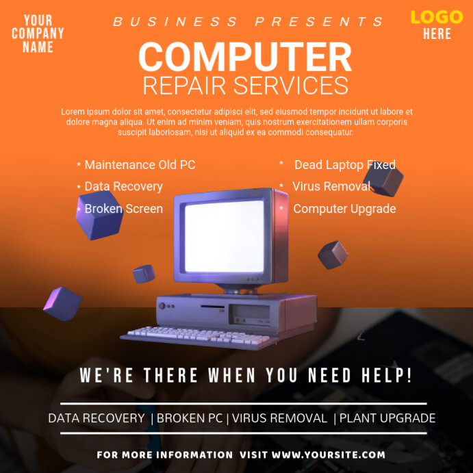 Copy of COMPUTER SERVICE.A | PosterMyWall
