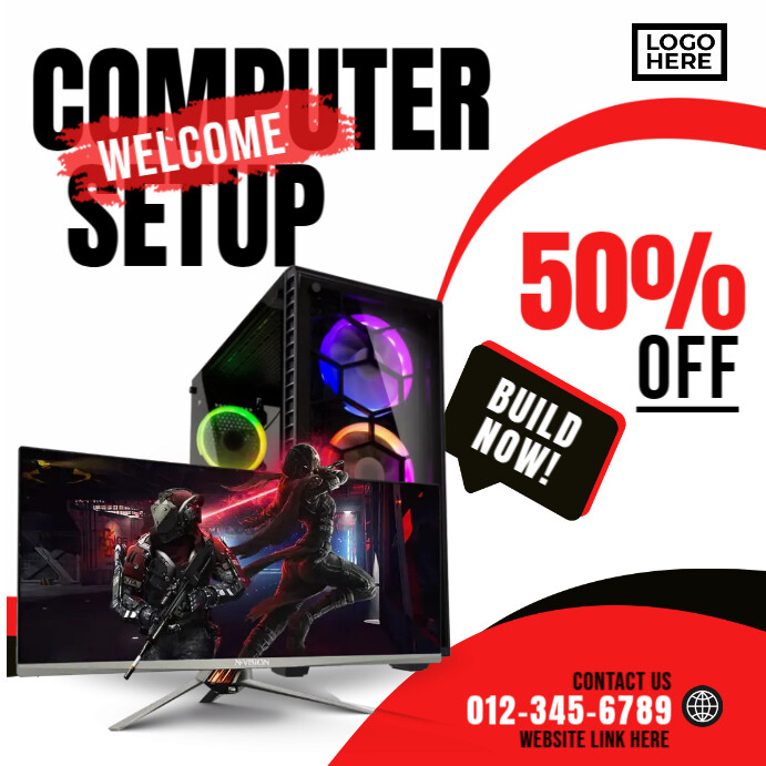Computer Setup Poster Computer Setup Template | PosterMyWall