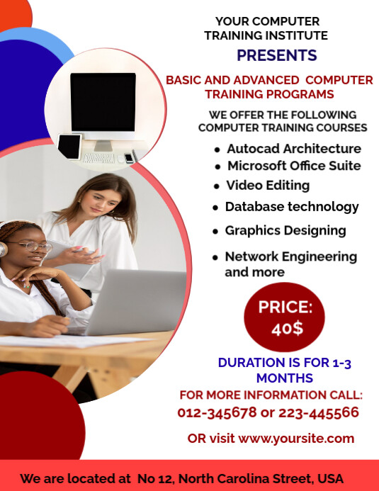 Computer skills training flyer template | PosterMyWall