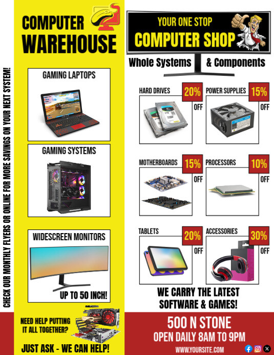 Computer Shop Flyer Examples Copy of COMPUTER STORE SALE AD FLYER | PosterMyWall