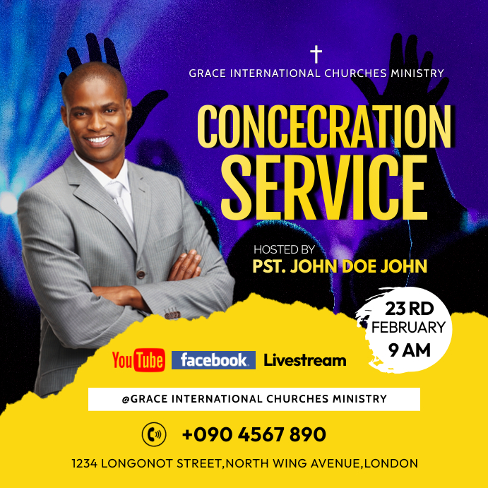Copy of CONCECRATION SERVICE FLYER | PosterMyWall