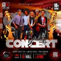 Concert Band Fire Night Сообщение Instagram template