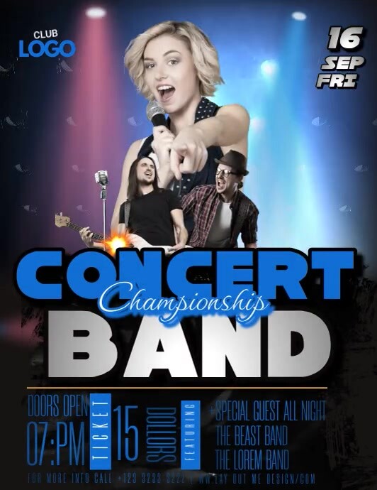 Concert Band Live Band Flyer (US Letter) template