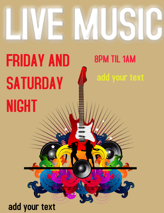CONCERT BAND LIVE MUSIC BAR NIGNT CLUB EVENT Template PosterMyWall