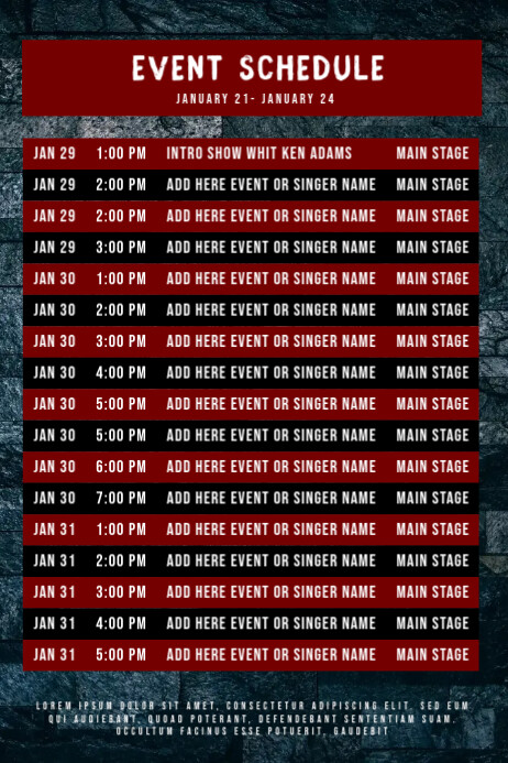 Concert Band Tour Conference Schedule design Template  PosterMyWall