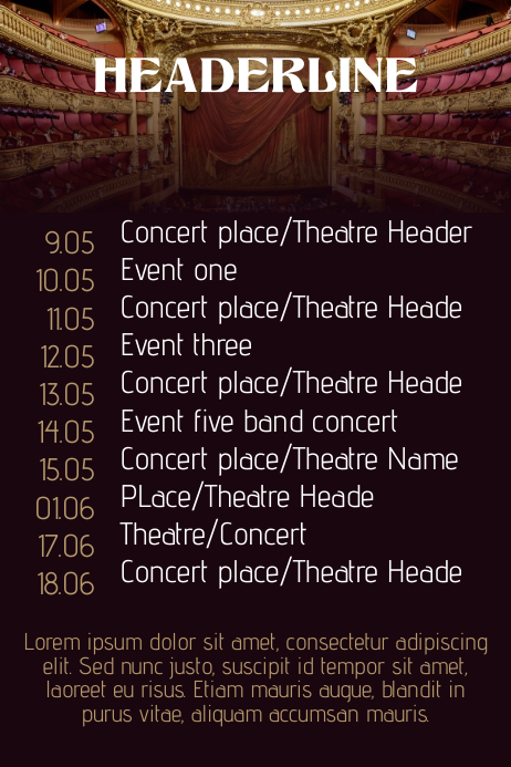 Concert Band Tour Theatre Schedule Calendar Flyer Template PosterMyWall concert-band-tour-theatre-schedule-calendar-flyer-template-postermywall