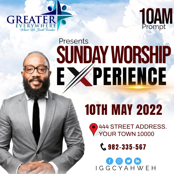 Concert Church Flyer (1) Publicação no Instagram template