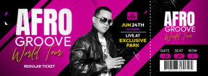 Concert event ticket design Facebook-coverfoto template