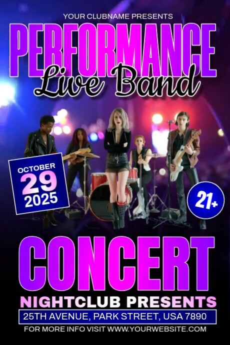 Concert Live Band Ads Template | PosterMyWall