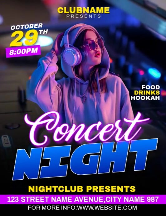 Concert Ad Examples Concert Night Ads Template | PosterMyWall