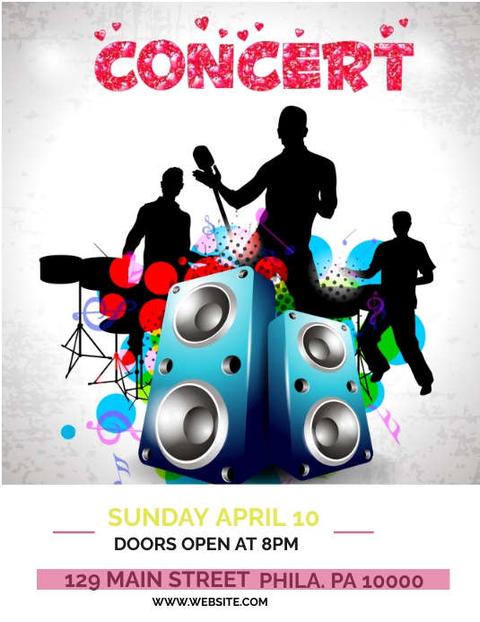 concert poster design templete Flyer (US-Letter) template